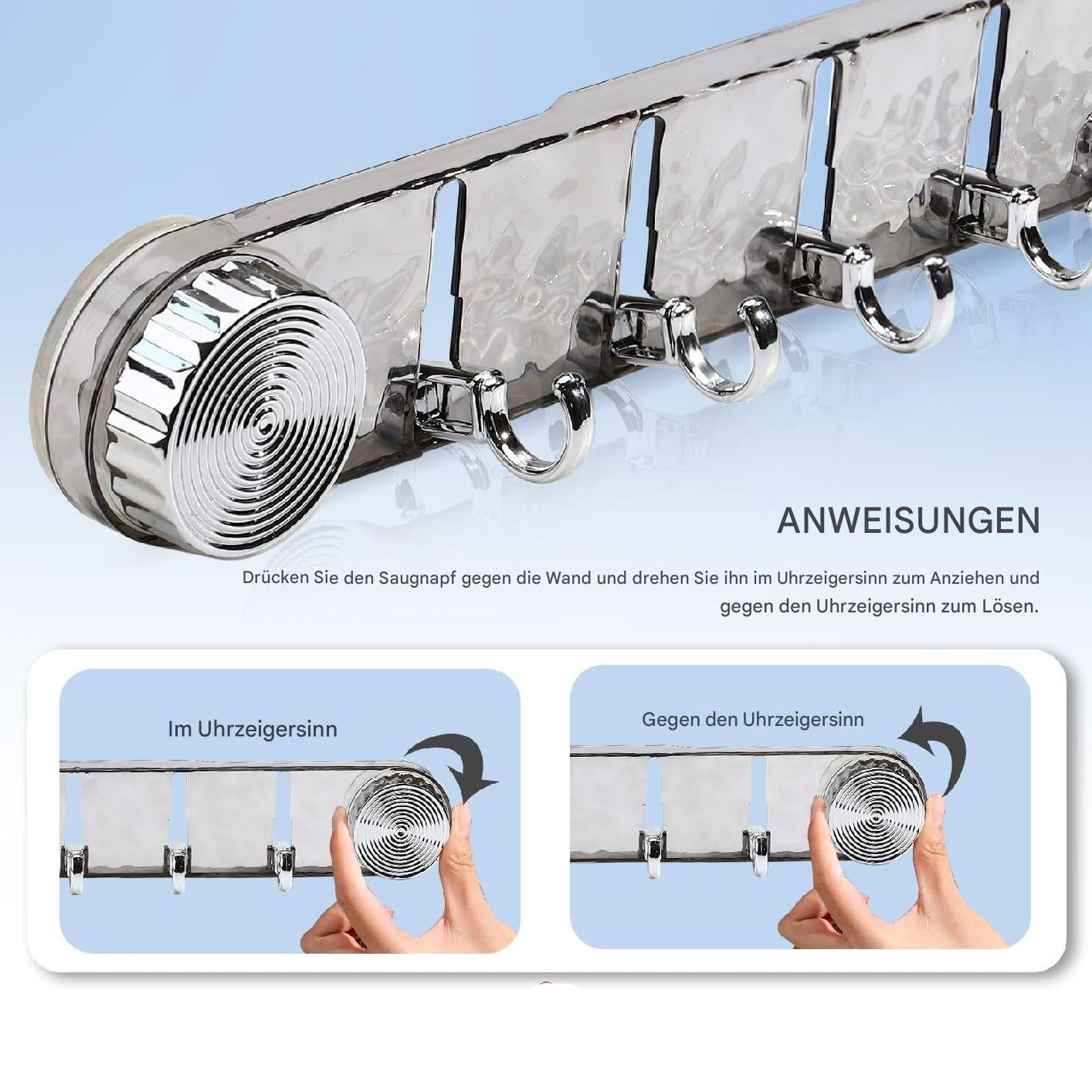 Platzsparende Saugnapfhaken mit verstellbarem Klappdesign