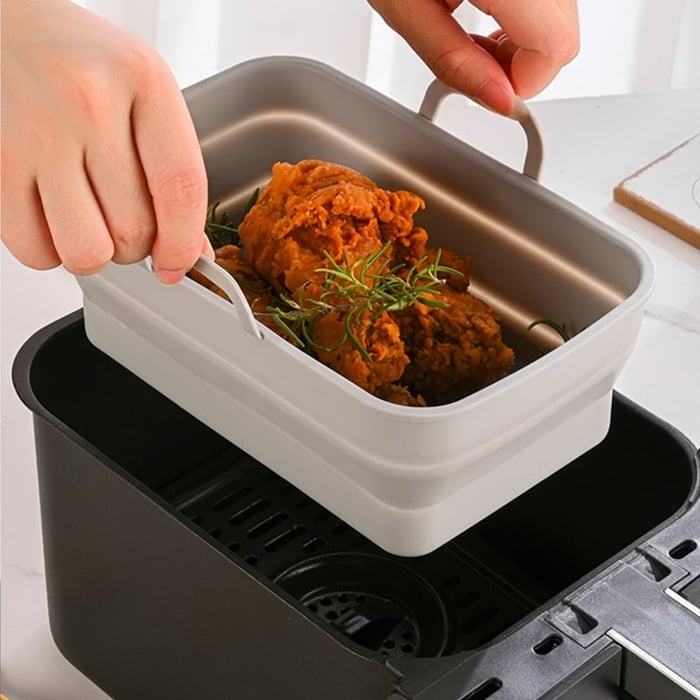 50% Rabatt - AirBake - Air Fryer Silikon-Backblech Rechteckig - Begrenztes Angebot